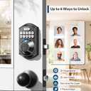 TEEHO TE002 Fingerprint Door Lock - Keyless Entry Electronic Keypad Deadbolt with 2 Backup Keys - Auto Lock - Easy Installation - Smart Locks for Front Door - Matte Black