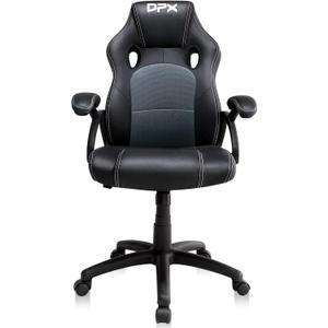 Executive Office, Computer Desk, Ergonomic PU Leather Swivel Managerial, Adjustable Mid Back Task Chair with Padded Armrests, Black