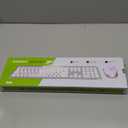 Wireless Keyboard and Mouse Combo - Full Size Slim Thin Wireless Keyboard Mouse with Numeric Keypad 2.4G Stable Connection Adjustable DPI (White & Silver)