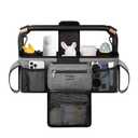 TOPDesign Universal Baby Stroller Organizer, Double Stroller Caddy with Detachable Mesh Bag & Heightened Insulated Cup Holders & Non-Slip Secure Hooks Accessories, Fits Most Strollers (Grey)