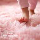 Amdrebio Pink Area Rugs 8x10 for Living Room, Large Fluffy Shag Rug for Bedroom, Kids Room Decor, Big Cute Furry Carpet for Teen Girls, Baby Nursery, Classroom, Soft Fuzzy Cozy Carpets for Playroom