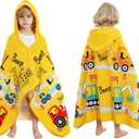 UOMNY Engineering Vehicle Hooded Towels,Soft Kids Beach Towel,30" x 50" | Engineering Vehicle Hooded Towels for Kids,Soft Kids Beach Towel,30" x 50" for 3-10 Years Boy,Hooded Bath Towel