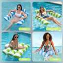 Inflatable Pool Floats Adult, 2 Pack Thick Pool Floaties Heavy Duty, Non-Stick PVC Rafts Chairs with Mesh Seat, Hammock Noodles Lounger for Summer Water Party Lake Beach