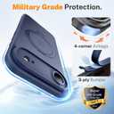 for iPhone Air Case: with 360 Spin Magnetic Stand, Camera Control Button, Fit for MagSafe, Military Drop Protection, Protective Slim Phone Cover for 17Air with Ring Kickstand, 6.5", Blue