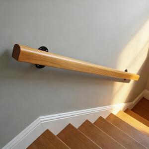 Wooden Handrails, 1-20ft Non-Slip Staircase Handrail, for Home Garden Corridor Lofts Kindergarten Guardrail Decking Railings, Wall Mounted Barrier-Free Staircase Grab Bar for Elderly (Size : 5ft)