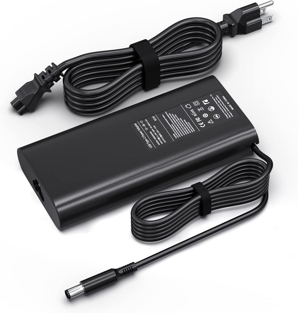 90W USB C Dell Laptops Charger, Fast Charger Type C for Dell XPS 13 9365 9360 9370 Latitude7420 7320 7390 Latitude 3400,3500, 5289,5300 2in1 Adapter Type USB-C Charing Include Power Cord