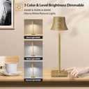 Set of 2 LED Cordless Table Light, Rechargeable Battery Powered 3 Levels Brightness Dimmable for Portable Outdoor Hotel Restaurant Dining Study Table Lamps Wood