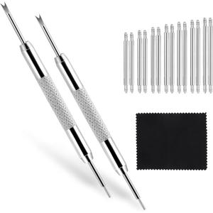 Watch Band Pins Replacement Kit, 16 PCS Diameter 1.5mm Heavy Duty Stainless Steel Watch Link Remover Set Watch Strap Pins Adjustment Tool Link Removal Kit for Watch Bracelet Repairing (Length 14-25mm)