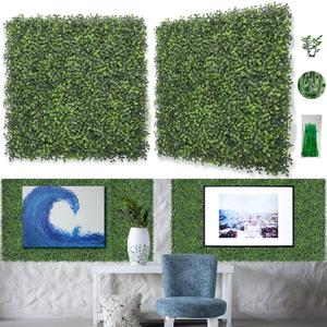 Bybeton 10-Pack Artificial Boxwood Panels (20"x20"), Covers 27.7 Sq.Ft. - 5-Year UV-Proof Ultra-Dense Faux Greenery Wall Backdrop for Outdoor Privacy Fence, Patio & Indoor Decor