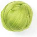 Colored Natural Wool roving, 8 OZ. Best Wool for Needle Felting, Wet Felting, handcrafts and Spinning. (Green Apple)