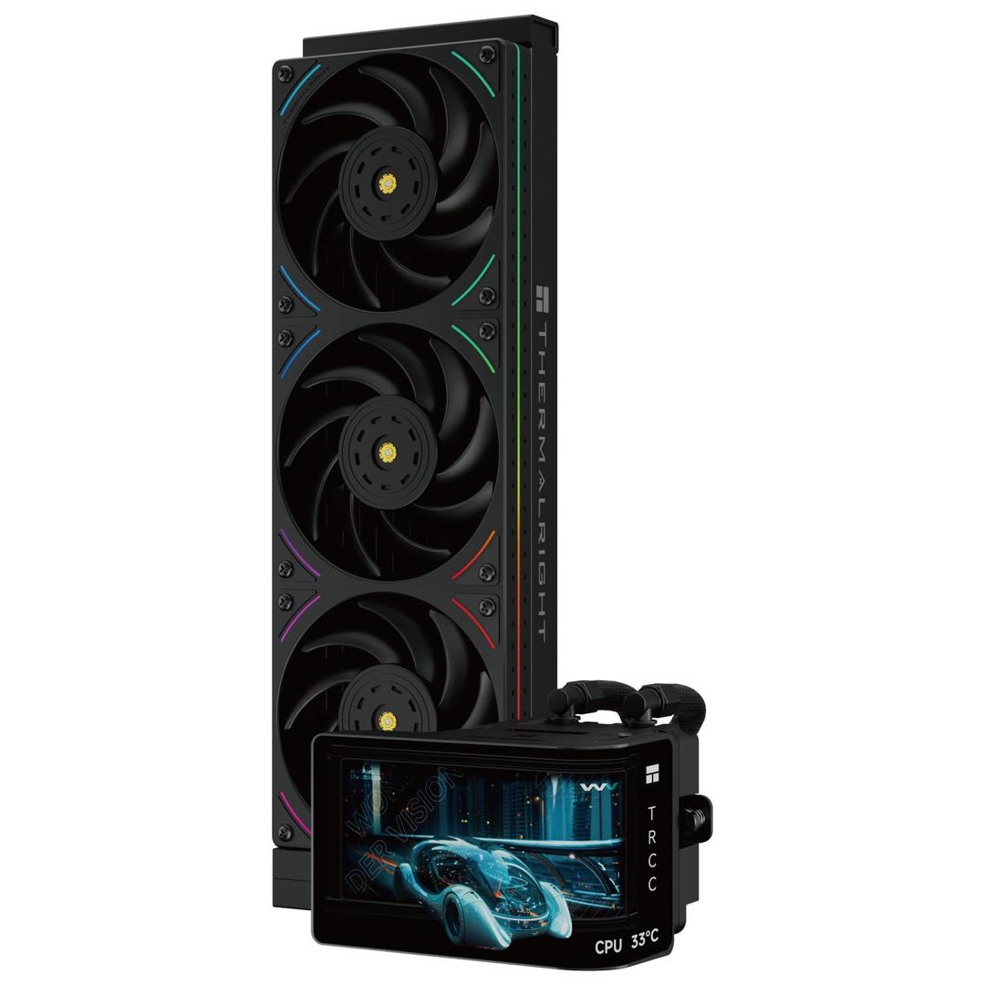 Thermalright Wonder Vision 360 UB ARGB Black CPU AIO Cooler,360mm Radiator, 2K 60HZ Curved Screen with 2400x1080 Resolution,for AM4/AM5,Intel LGA1851/1700,6.67in 3D Screen High Performance Pump