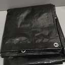 Black Tarps Heavy Duty Waterproof 8x10, 12 Mil Thick, High Durability, Rip and Tear Resistant with Metal Grommets Every 20 Inches