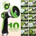 Retractable Garden Hose Reel 100FT x 1/2 in, Wall Mount Water Hose Reel for Outside with Auto Rewind, Tangle-Free Guide, 180 Swivel Bracket, Lock at Any Length, High-Pressure Flow, 10-Pattern Nozzle