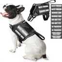 Service Dog Vest Harness and 10 Patches for Medium Dogs,Mesh Design Adjustable Emotional Support Dog Vest,Lightweight Reflective Do Not Pet Dog Harness for Training Walking Everyday Black M
