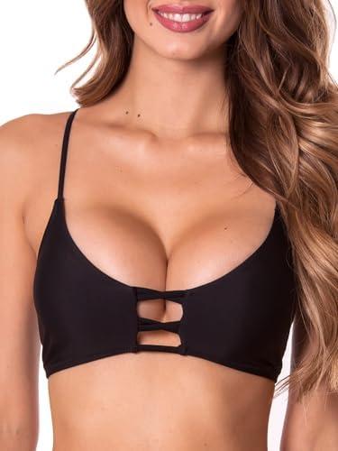 RELLECIGA Women's Strappy Bikini Top, Medium