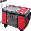 50-Can Hard Top Large Rolling Cooler with a Hard Base Plate, Leakproof Insulated Cooler with Wheels and Handle Collapsible for Outdoor