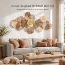 Axioglo 51" Large Wall Decor 3D Lotus Leaf Metal Wall Art for Living Room, 51"L x 26"W