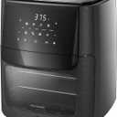 Frigidaire 5-in-1 Air Fryer Combo Oven with Viewing Window, Large 12.6 QT Capacity, Digital Display, 5 Cooking Modes, 7 Recipe Presets, Automatic Shake Reminder, PFAS-Free Cooking Surfaces, Black