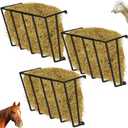 Zonon 3 Pcs Wall Hay Feeder Mount Detachable Goat Hay Rack 22 Gallon 23.62x22.76x11.81 Inch Multiple Sided Hay Holder Horses Heavy Duty Horse Feeding Supplies for Effortless Installation Horse Farm