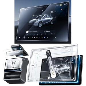 Nmoiss 3 in 1 15.4 New Model Y Juniper & Model 3 Highland Screen Protector Matte 3 Psc Protector Center Display + Rear Touchscreen + Rearview Mirror Model Y (2025-2026) Model 3 (2024-2026)