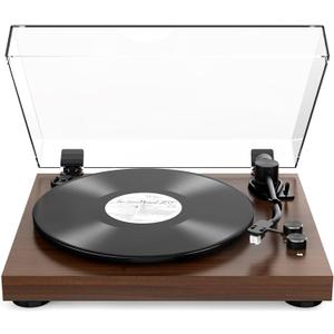 Record Player Belt-Drive Turntable with Bluetooth Output Connectivity Support 2 Speeds (33&45RPM) RCA Output Line Vinyl Record Player with Magnetic Cartridge Built-in Phono Pre-amp