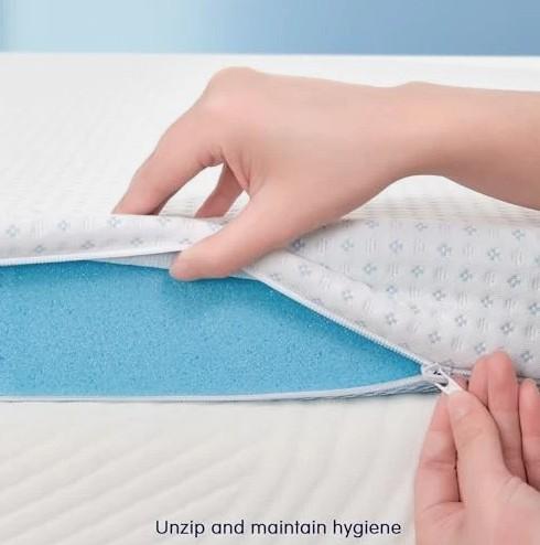 SUBRTEX 3" GEL-INFUSED MEMORY FOAM MATTRESS TOPPER CALIFORNIA KING - WHITE/BLUE