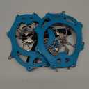 Cimkiz Crampons Ice Cleats Traction Snow Grips for Boots Shoes Women Men Anti Slip 19 Stainless Steel Spikes Safe Protect for Hiking Fishing Walking Climbing Mountaineering (Medium, Teal)