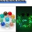 Gejoy 100 Pieces Colorful Glass Marbles Glow in The Dark Multi-Color Luminous Glowing Glass Marbles for Marble Games DIY and Home Decor (0.71 Inch)