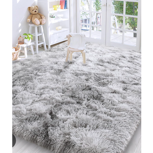 AIMECO Area Rugs for Living Room Bedroom, 4X6 Ft Shag Fluffy Rug Green Carpet ，Machine Washable Indoor Carpet for Kids Girls and Boys, Dorms, Nursery Rooms,Room Decor Aesthetic Green