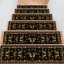 Stair Treads for Wooden Steps, 15 Pack Moth Stair Runners Covers Non Slip Indoor 8" X 30", Washable Carpet Rugs with Silicone Backing for Kids Elders and Dogs