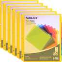 8-Tab Dividers for 3 Ring Binder, 48 Count Binder Dividers with Pockets, Subject Dividers, 3-Hole Plastics Sheets Protectors for US Letter Size in 0.5", 1",2" Binders, Vibrant 8 Color, 6 Packs