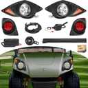 10L0L Golf Cart Headlights and Taillights Kit Fit Yamaha G29 YDR Drive 2007-2016, Deluxe Street Legal Light Kit with Turn Signals Switch/Horn/Brake Lights Harness12V Input
