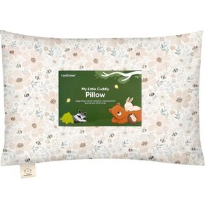 KeaBabies Toddler Pillow with Pillowcase - 13x18 My Little Cuddly Kids Travel Pillows for Sleeping, Nap, Viscose from Bamboo Nursery Pillowcase, Soft & Breathable, Toddler 2-5 Years Old (Flora Vale)