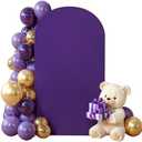 Purple Arch Cover 7.7FT Spandex Fitted Wedding Arch Stand Covers Round Top Chiara Arch Covers Stretchy Backdrop Cover for Birthday Party Ceremony Banquet Decoration