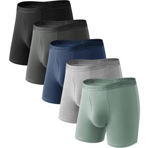 Natural Feelings Men's Underwear Viscose from Bamboo Boxer Briefs Underwear Pack for Men (2: Green Multi)