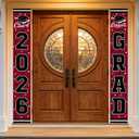 4 x 2026 Graduation Decorations,Congrats Grad Banner Backdrop for Class of 2026 Decorations- Maroon Graduation Party Decorations