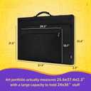 JJRING 24x36 Art Portfolio Tote Bag - Large Carrying Storage Case with Handle & Adjustable Shoulder Strap, Portfolio Folder for Artwork, Posters, Canvas, Drawing Boards