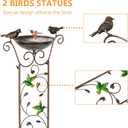 SUNNYPARK Antique Garden Iron Trellis with Decorative Hummingbirds Detachable Bird Bath Bowl Metal Potted Plant Support for Climbing Flowers