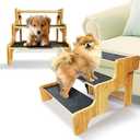Dog Stairs for Small Dogs 15" H, 3-Step Dog Steps for Couch Sofa and Chair, Pet Steps for Small Dogs and Cats, Non-Slip Dog Indoor Ramp, Can Support Pets Weighing Up to 160 LB