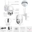 Pan Tilt Outdoor Security Camera, 1080P Home WiFi IP Camera, Pan Tilt Dome Surveillance Cam, Two Way Audio Motion Detection Clear Night Vision Onvif Waterproof CCTV Camera Support Max 128G SD