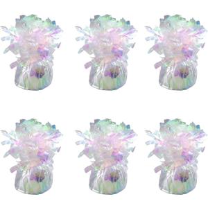 balloon weights are perfect for parties, birthdays, weddings. Each pack includes 6PCS durable weights that easily decorate balloons and elevate any celebration. (Lridescent 6pcs)