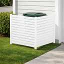 Kozyard 50" W x 48" H Outdoor Privacy Screen with Aluminum Posts, Air Conditioner Fence Panels, Pool Equipment Enclosure, Trash Can Screen Fence Kit for Outside Backyard Patio (White/2 Panels)