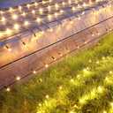 iBaycon 4ft 6ft Solar Net Mesh Lights, Solar Powered Christmas Net Light Outdoor Waterproof, 8 Modes Bush Netting Lights for Xmas Trees, Party, Garden, Outdoor Decorations (Warm White, 1 Pack)