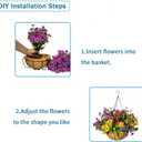 Artificial Hanging Flowers for Outdoors with Basket,UV Resistant Realistic Faux Hanging Plants Outdoor Artificial Flowers for Outdoors Basket for Yard Porch Patio Garden,12 Bundles Mix 4 Colors