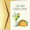 Funny Engagement Card for Couple, Taco And Cocktail Pun Wedding Card for Bride and Groom, Cute Wedding Gift for Friend, Congratulations Card for Newlyweds