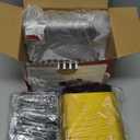 Mini Loaf Pans with Lids and Spoons (100 Pack, Black-gold, 6.8oz) Rectangular Aluminum Foil Baking Pans