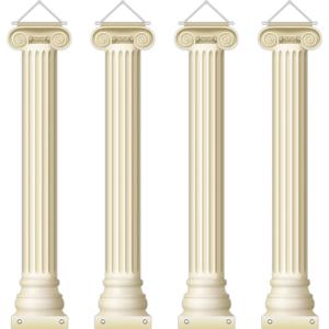 4Pcs Greek Party Wall Decorations Greek Columns Banners Pillars Hanging Banners Ancient Party Decor Medieval Renaissance Wall Photo Backdrop Photography Background for Birthday Parties Supplies