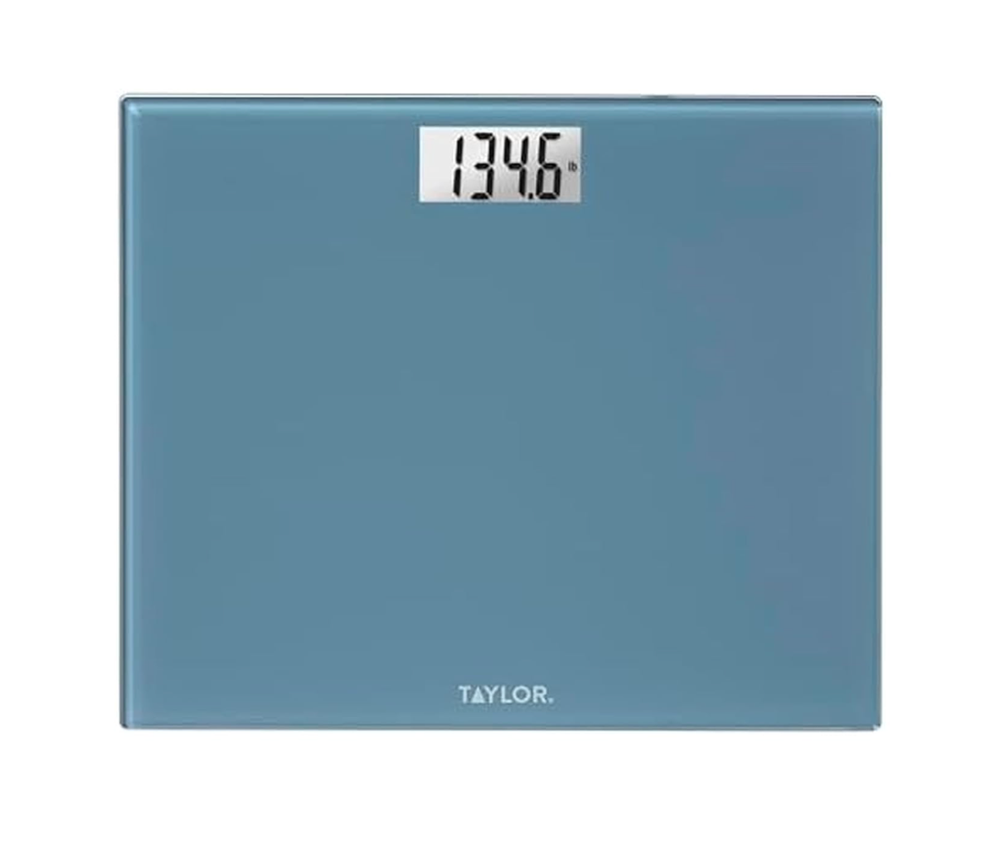 Taylor Digital Extra-Wide Extra High 500lb Capacity Bathroom Scale for Body Weight, Accurate High Precision and Ultra Wide Platform, Digital Weighing Machine for People, Easy-to-Read, Slate Blue