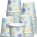 GUSTO, 3 Oz. - 100 Count Small Paper Cups, Disposable Mini Bathroom Mouthwash Cups - Eco-Friendly and Versatile - Floral