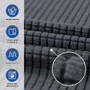 KEKUOU Stretch Single Sofa Slipcover 1 Piece Couch Sofa Cover (31"-55") Furniture Protector 1 Seater Sofa with Elastic Bottom for Kids,Pet.Jacquard Small Checked Pattern Fabric(Small,Charcoal)